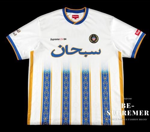 【新品】supreme arabic logo soccer jersey