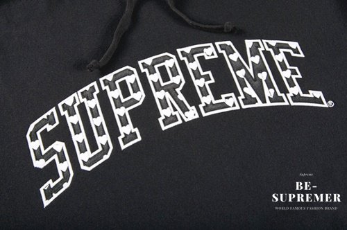 SUPREME シュプリーム 21SS Hearts Arc Hooded Sweatshirt ハートロゴ プルオーバースウェットパーカー フーディ ブラック