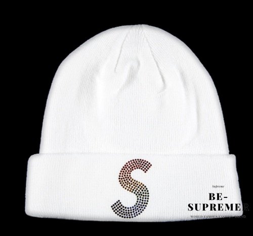 Supreme New Era Swarovski S Logo Beanie ニット帽 ホワイト新品の