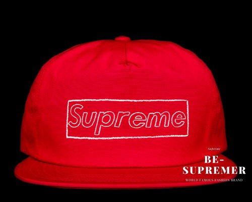 Supreme KAWS Chalk Logo 5Panel Cap キャップ帽子 レッド新品の通販 ...