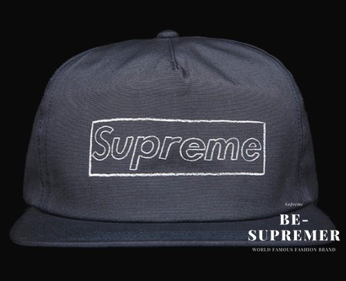 Supreme KAWS Chalk Logo 5Panel Cap キャップ帽子 ネイビー新品の通販 ...