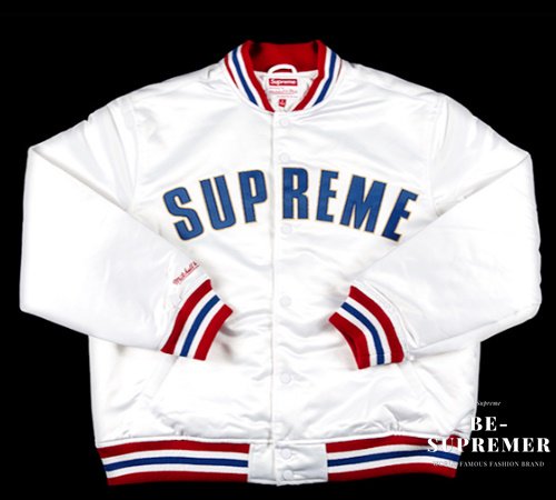 Supreme Mitchell & Ness Satin Varsity Jacket ホワイト 新品通販 ...