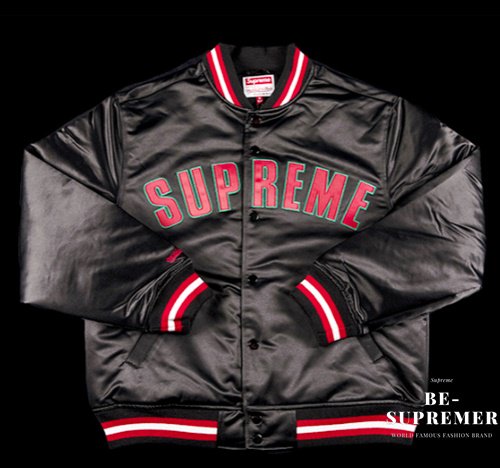 Supreme Mitchell & Ness Satin Varsity Jacket ブラック 新品通販 - Be-Supremer