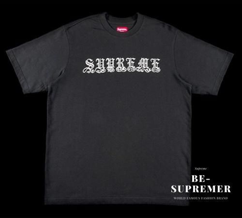 supsupreme Tシャツ ネックロゴ 襟ロゴ 首ロゴ old english