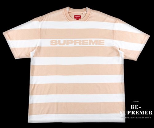 Supreme Printed Stripe S/S Top ピーチ 21ss - Tシャツ/カットソー