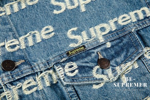 Supreme Frayed Logos Denim Trucker Jacket ジャケット 新品通販 ブルー- Be-Supremer