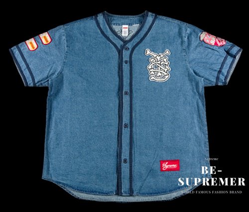Supreme Patches Denim Baseball Jersey Tシャツ デニム新品の通販