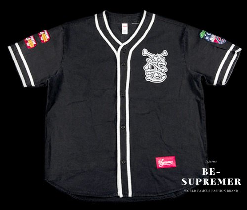 Supreme Patches Denim Baseball Jersey Tシャツ ブラック新品の通販 