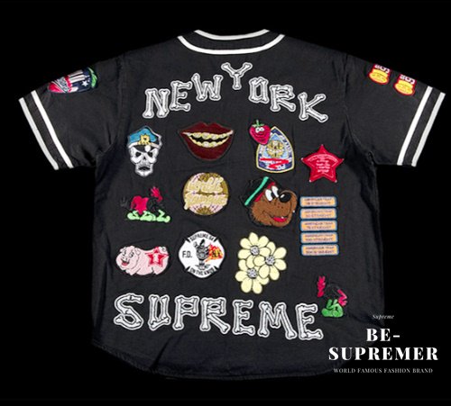 Supreme Patches Denim Baseball Jersey Tシャツ ブラック新品の通販 