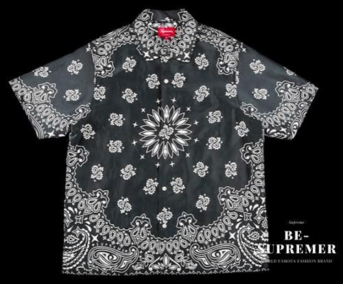 Supreme Bandana Silk Shirts バンダナシャツ 黒  S