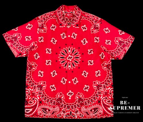 SUPREME シュプリーム 21SS Bandana Silk S/S Shirt バンダナ シルクシャツ 半袖シャツ レッド