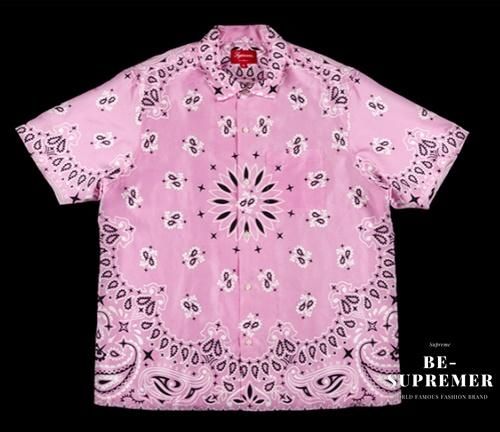 Supreme Bandana Silk S/S Shirt Pink S | gulatilaw.com