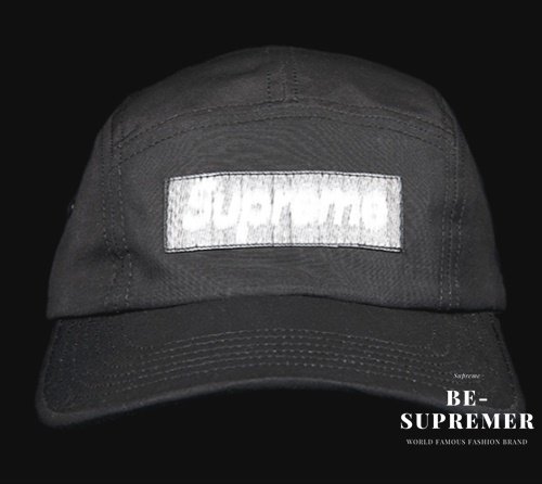 supreme Reversed Label Camp Cap 黒 キャップ