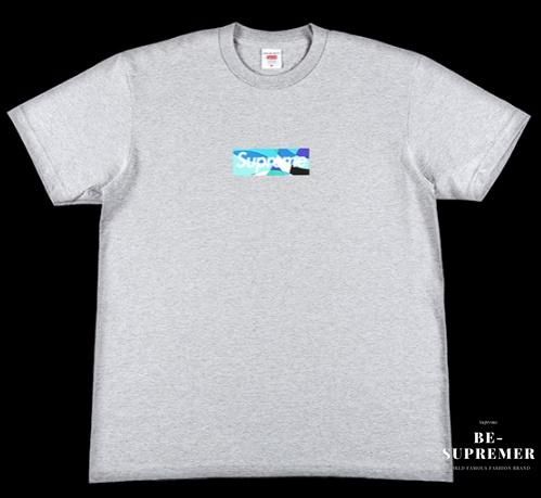 Supreme×Emilio Pucci 2021SS Box Logo Tee シュプリーム×エミリオプッチ ボックスロゴTシャツ 半袖カットソー プリント グレー×ブルー サイズM【210727】【新古品】【me04】