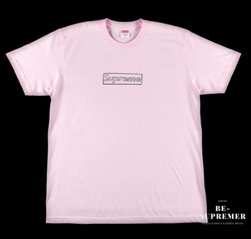 Supreme KAWS Chalk Logo Tee Pink S ピンク