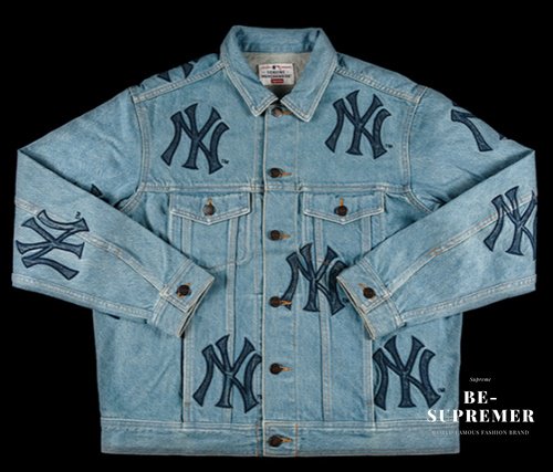 【Supreme通販専門店】Supreme(シュプリーム) New York Yankees Denim Trucker Jacket ジャケット  ウォッシュブルー新品の通販 - Be-Supremer