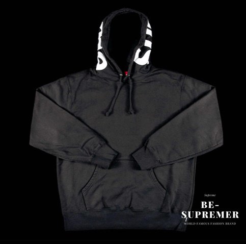 Supreme 2022AW Satin Applique Hooded Sweatshirt パーカー ブラック