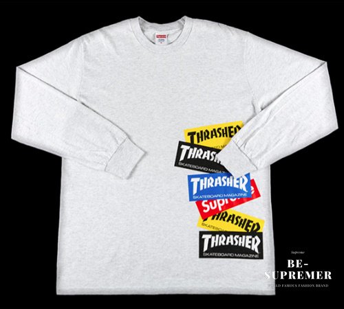 Supreme(シュプリーム) Thrasher Multi Logo L/S Tee ロンT アッシュ