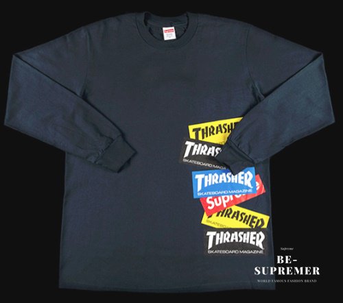 Supreme(シュプリーム) Thrasher Multi Logo L/S Tee ロンT ネイビー