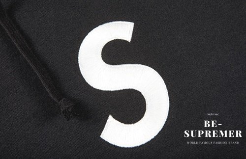 Supreme S Logo Split Hooded Sweatshirt Heather Grey