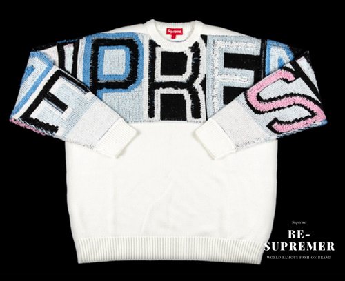 Supreme Chenille Logo Sweater セーター ホワイト新品通販 - Be-Supremer