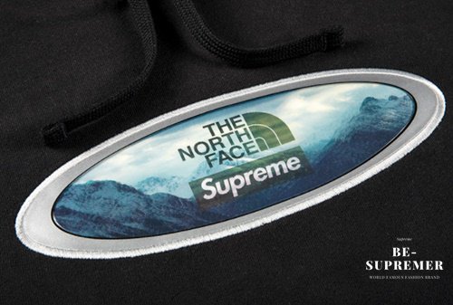 SUPREME シュプリーム 21AW× THE NORTH FACE ザノースフェイスレンチキュラー マウンテンズ スウェット プルオーバー パーカー ブルー NT52100I