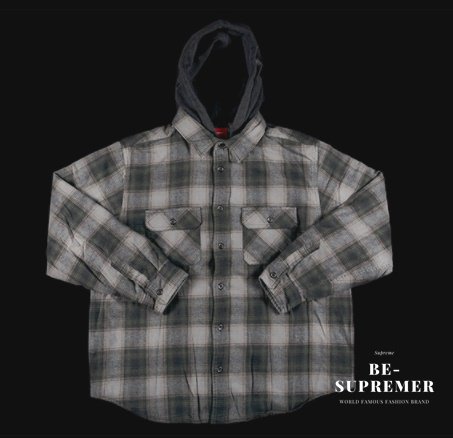 Supreme Hooded Flannel Zip Up Shirt パーカー ブラック 新品通販