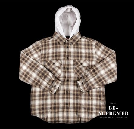 Supreme Hooded Flannel Zip Up Shirt パーカー ブラウン 新品通販 - Be-Supremer