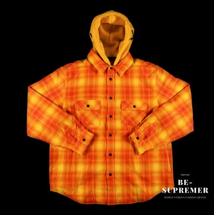 Supreme Hooded Flannel Zip Up Shirt M