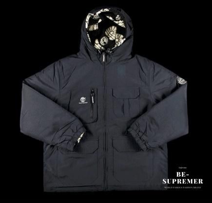 ブラック×レオパード17fw Supreme レオパードリバーシブルジャケット 黒 S