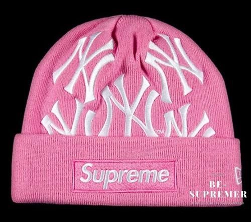 新品 21FW Supreme × ニューヨークヤンキース ニューエラ PINK-