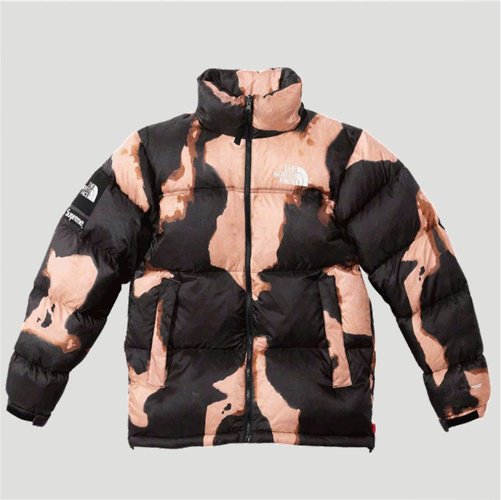 Supreme The North Face Bleached Denim Print Fleece Jacket 