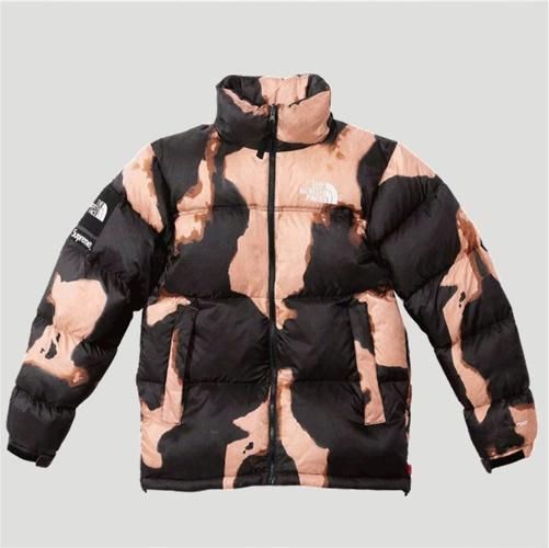 Supreme The North Face Bleached Denim Print Nuptse Jacket