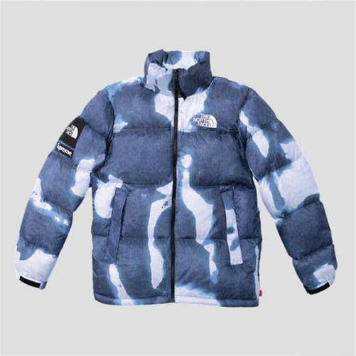 Supreme The North Face Bleached Denim Print Fleece Jacket 
