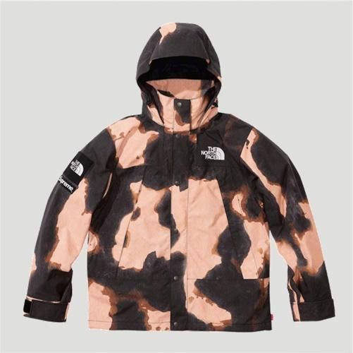 Supreme The North Face Bleached Denim Print Fleece Jacket 