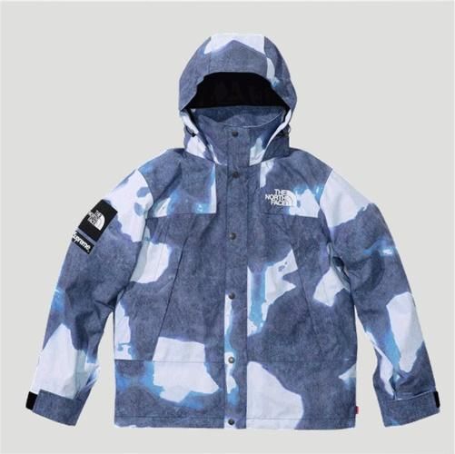 Supreme The North Face Bleached Denim Print Fleece Jacket ...