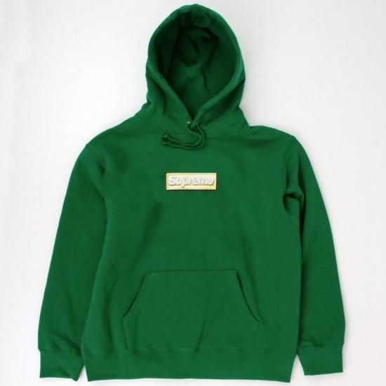 Supreme Box Logo Hooded Sweatshirt greenグレー