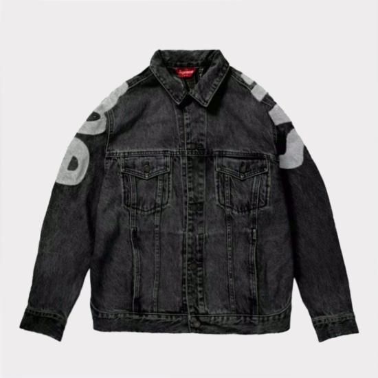 Supreme 22SS Inset Logo Denim Trucker Jacket ジャケット ブラック