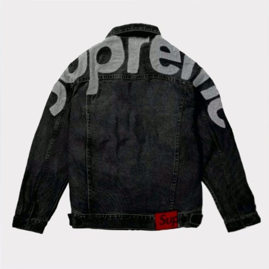 Supreme 22SS Inset Logo Denim Trucker Jacket ジャケット ブラック