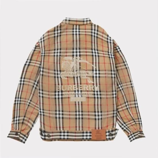 Supreme 22SS Burberry Denim Trucker Jacket ジャケット ベージュ