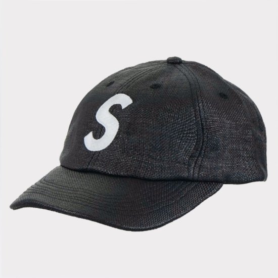 Supreme Raffia S Logo 6Panel Cap キャップ帽子 ブラック新品の
