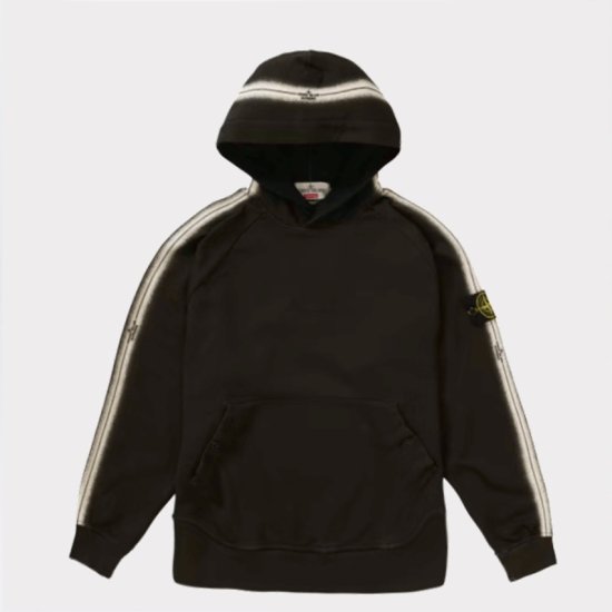 Supreme 2022AW Satin Applique Hooded Sweatshirt パーカー ブラック