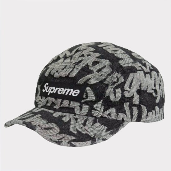 Supreme Fat Tip Jacquard Denim Camp Cap キャップ帽子 ブラック新品の通販 - Be-Supremer