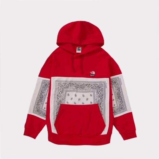 supremeシュプリーム  ノースフェイス　バンダナ柄　パーカー着丈と着幅お願いします