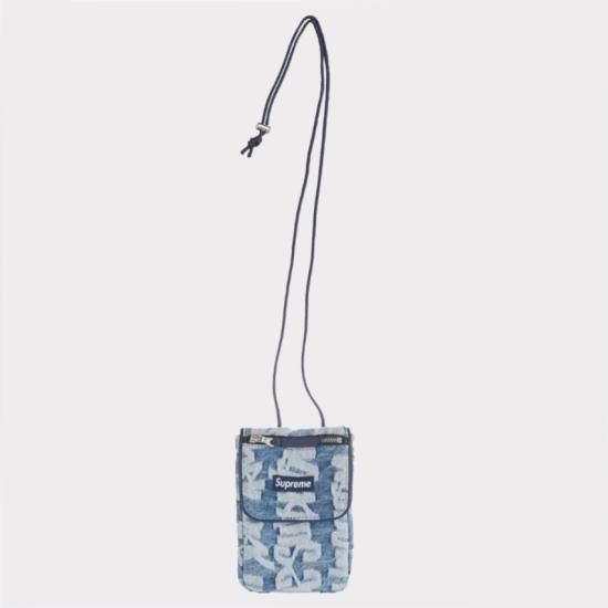 Supreme通販専門店】Fat Tip Jacquard Denim Neck Pouch ポーチ ブルー