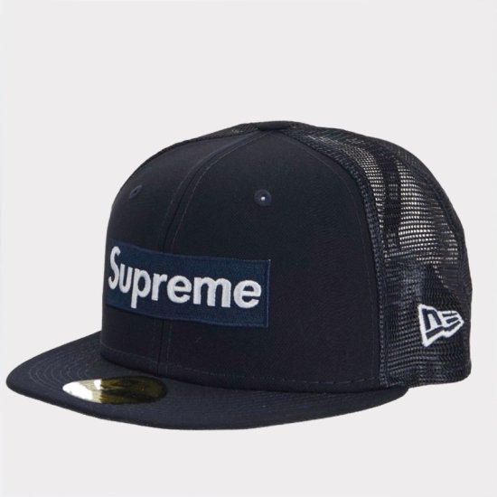 Supreme Box Logo Mesh Back New Era Cap 帽子キャップ ネイビー新品の