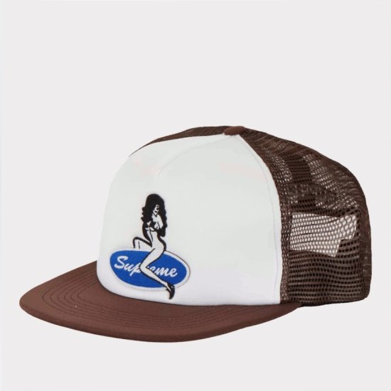 Supreme Pin Up Mesh Back 5Panel Capキャップ帽子 ブラウン新品の通販