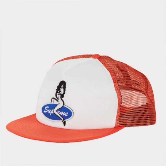 Supreme Pin Up Mesh Back 5Panel Capキャップ帽子 オレンジ新品の通販