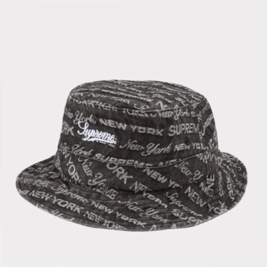 Supreme Fade Jacquard Denim Crusher Hat ハット帽子 ブラック新品の 