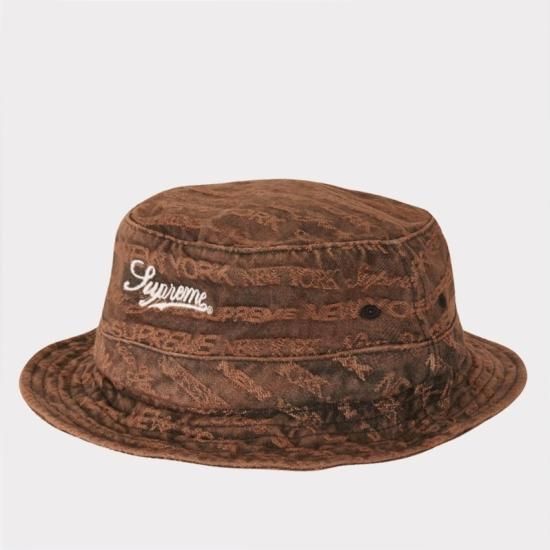 Supreme Multi Type Jacquard Denim Crusher Hat ハット帽子 ブラック 